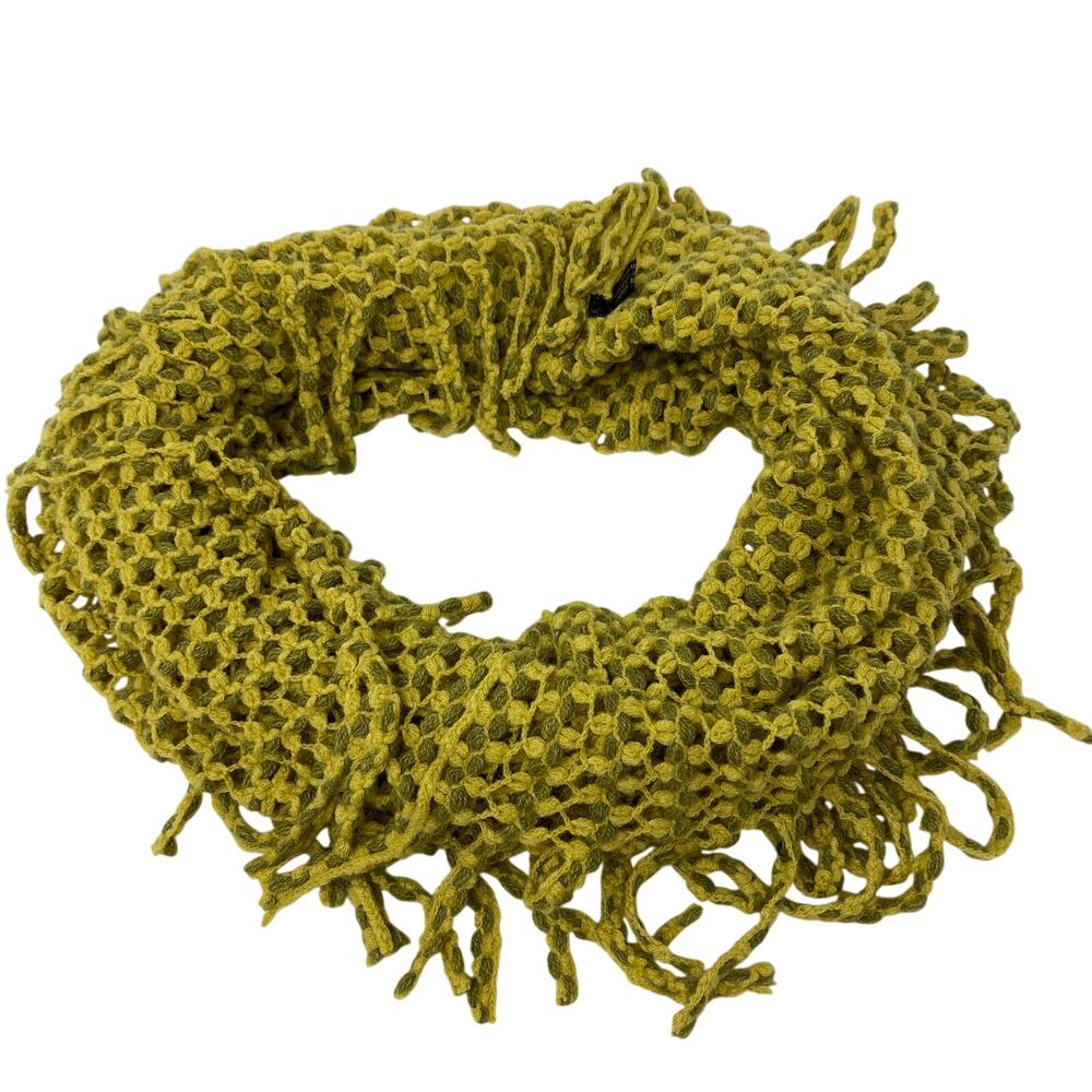 Unbranded Infinity Scarf Chunky Crochet Knit Yellow Olive Green